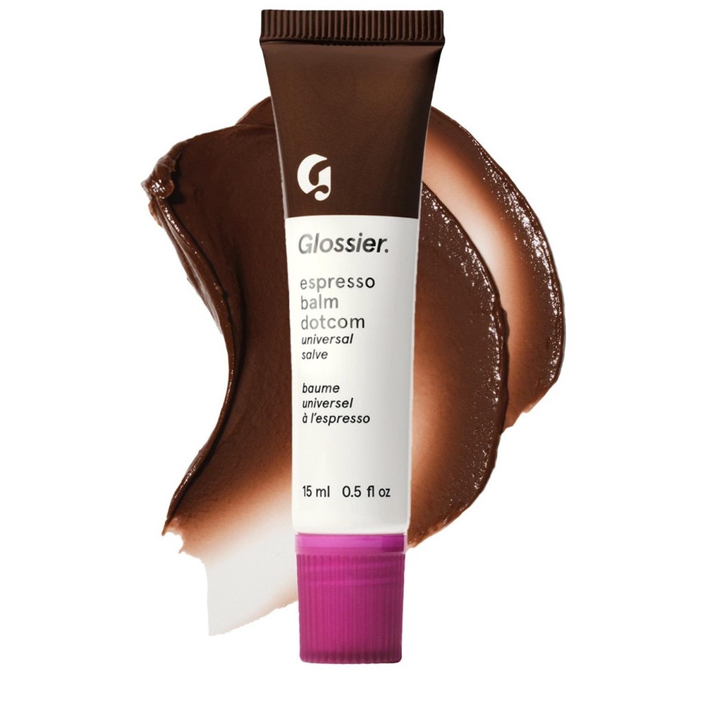 Glossier Espresso Balm Dotcom with Rich Brown and Pink